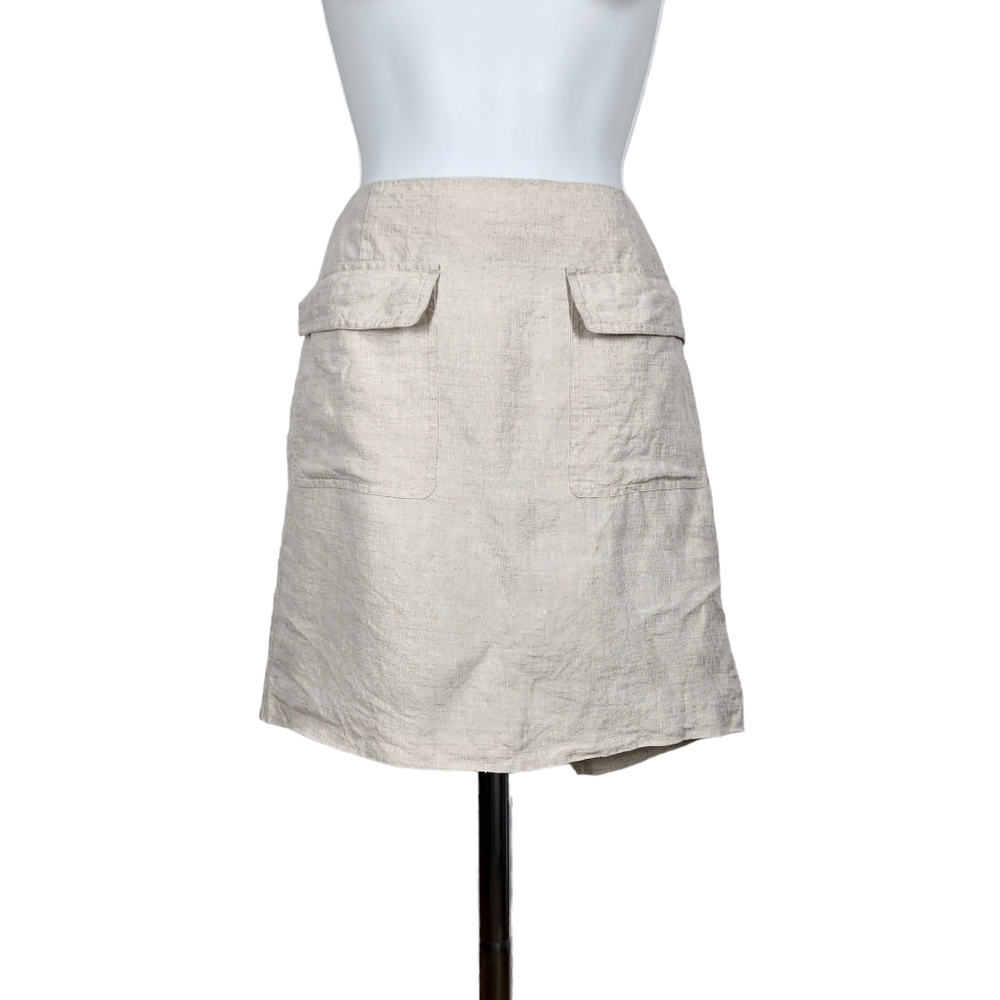 SAKS FIFTH AVENUE THREADS 100% LINEN LINED SKIRT